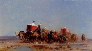 Alberto Pasini Painting - Caravana En El Desierto Alberto Pasini